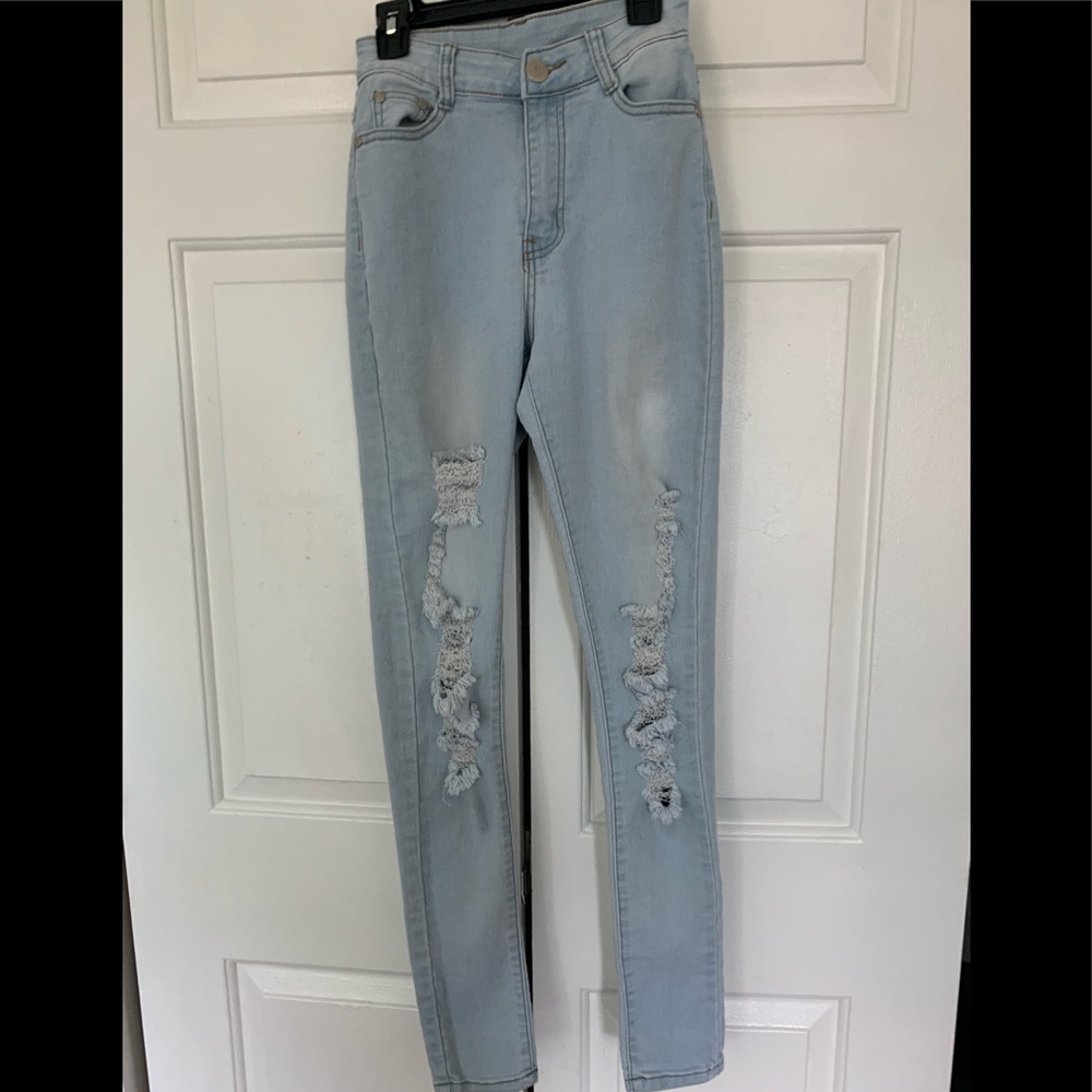 Light Wash Distressed Fashion Nova Jeans